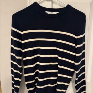 H&M Kids Navy and White Striped Sweater